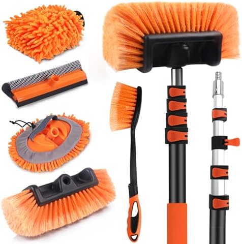18 FT Reach Car Wash Brush with Long Handle, Car Cleaning Kit by Jhkopqe