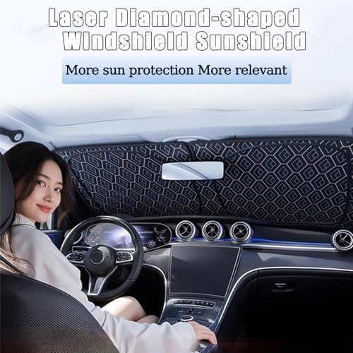 Car Windshield Sunshield Foldable Front Windshield Sunshade 55"x28" - Image 3
