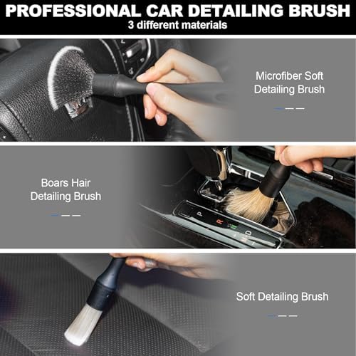 ThinkLearn Car Detailing Kit Brush Set with Cleaning Gel, Car Accessories - Image 2