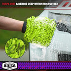 AIDEA Car Wash Mitt Microfiber, 10PK, Car Wash Brush, Green, 7.12''X10.14'' - Image 5