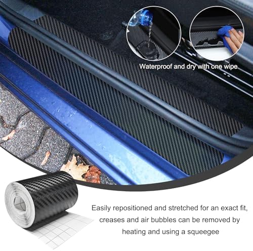 Wevdn 3D Carbon Fiber Vinyl Tape, 3 Inch×23ft Carbon Fiber Wrap Auto Door Edge Window Trim Detailing Tape, Anti-Scratch Self Adhesive Auto Door Entry Guards Vinyl Overlay Wrap Roll - Image 5