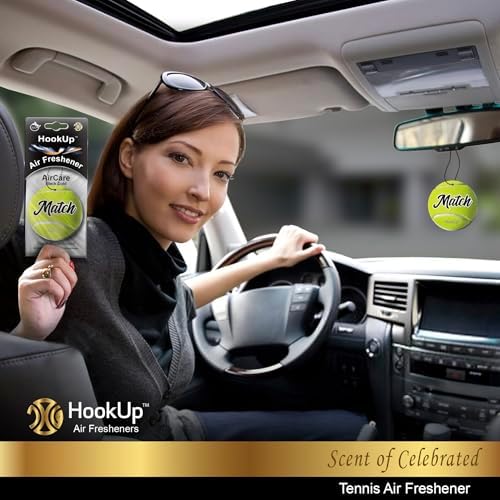 Tennis Car Air Freshener by HookUp - 4 Pack - Black Gold Scent (Extra Strong) | Unique Tennis Gift for Players, Coach, Fans | Hanging Car Accessory with Long Lasting Fresheners Smell - Image 4