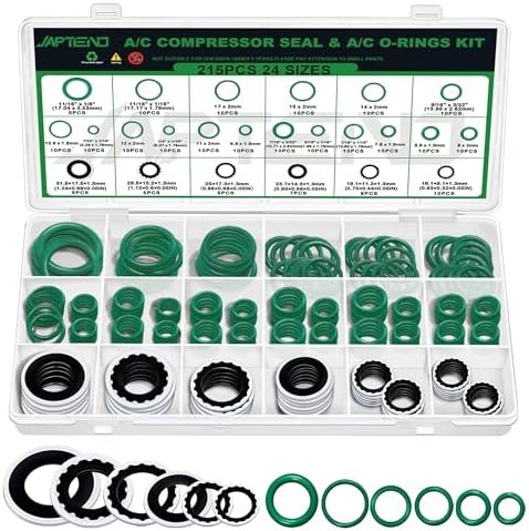 40pcs A/C Compressor Seal Washers and 175pcs A/C O Rings Kit by Japtend