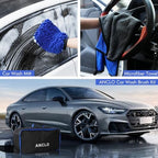 62'' Car Wash Brush with Long Handle, Scratch-Free Car Wash Mop Kit with Wheel Tire Brush, Wash Mitt Towel, Windshield Squeegee, Car Cleaning Brush Kit for Cars RV Truck Boat - Image 7