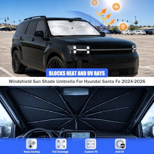 Car Windshield Sun Shade Umbrella for Hyundai Santa Fe 2024-2026 - Image 3