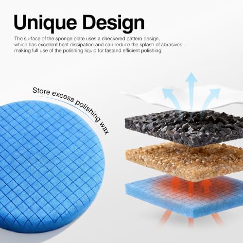 9Pcs Buffing Polishing Pads Kit, 6 Inch Buffing Pads, Sponge & Woolen Pads with M14 Drill Adapter & Backing Plate for Car Care, Polishing, Washing, Cleaning, Waxing - Image 4