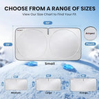 Windshield Sun Shade, Reflective Sunshade for Car Windshield with Mirror Cut-Out, Blocks 99% UV Rays & Keeps Vehicle Cool, Fits Cars, Trucks, SUVs & Vans, Fade-Resistant, (Small) - Image 4