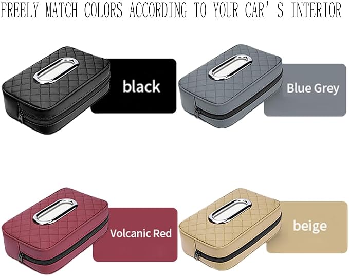 Car Tissue Holder,Claret | extra large capacity car tissue box can hold 130-180 tissues per box, size: 7.9"x5.1"x2.4" - Image 7