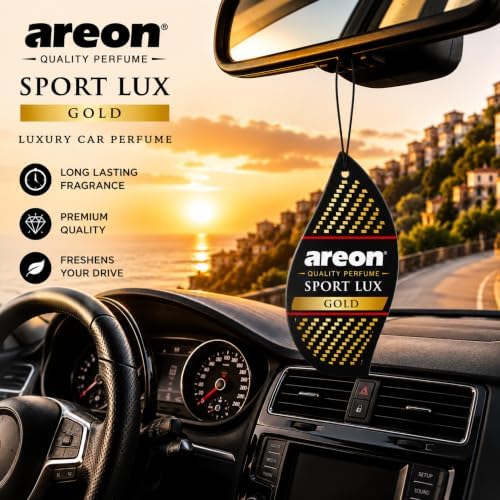 AREON SL-Gold-12 Sport LUX Cardboard Air Freshener, Gold, 12 Pack - Image 2