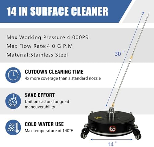 JANZ 14'' Black Pressure Washer Surface Cleaner - Image 2