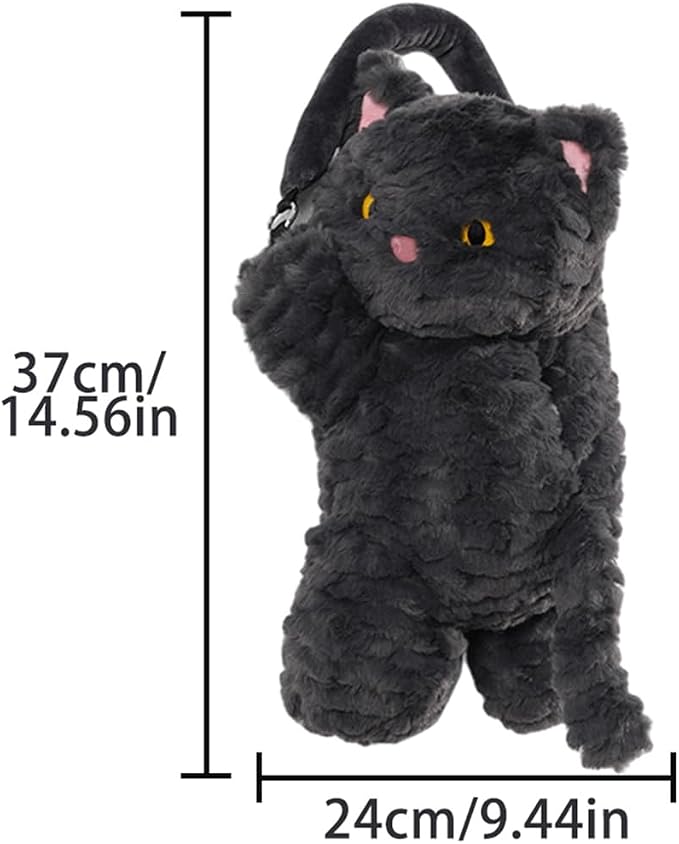 Tissue Box Cover Plush Tissue Box Holder for Car, Home, Decorative Holder/Organizer for Bathroom Vanity Countertop, Nightstands, Office Desk-Cat - Image 6
