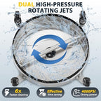 Dalmbox 16.5" Pressure Washer Surface Cleaner, 4-Wheel, 1/4” Quick Connect - Image 4