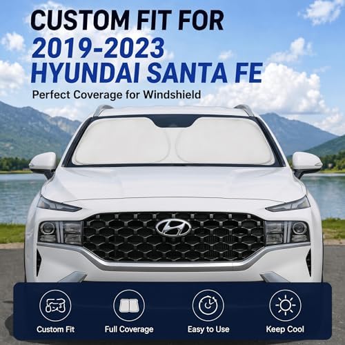 Custom Fit Windshield Sun Shade for Hyundai Santa Fe 2019-2023 - Image 2
