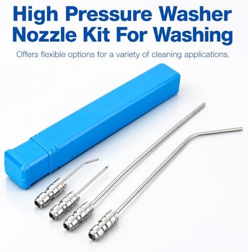 High Pressure Washer Nozzle Kit For Washing, Stainless Steel Flush Wand Extension Spray Tips, Quick-Connect For Ac Coil, Washing Machine, Water Heater And Appliance Cleaning - Image 3