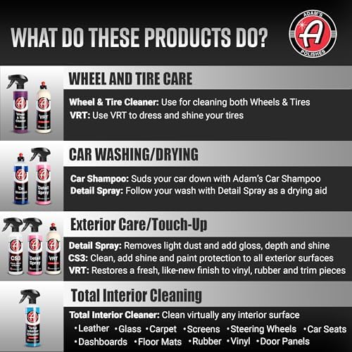 Adam's Essential Car Wash Kit (17-Item) - Auto Detailing Car Care Cleaning Kit with Foam Gun & Bucket Car & Truck Lovers, Dads, Moms and DIYers - Image 3