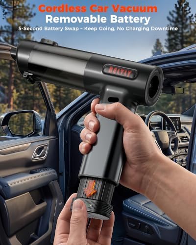 FT55 Portable Car Vacuum with Removable Battery 19kPa Suction Power - Image 2