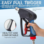 Pressure Washer Short Gun, 5000 PSI/10.5 GPM High Power Washer Spray Gun with 5 Nozzle Tips, 3/8'' Swivel Quick and M22-14mm Connect for Foam Cannon Car Wash - Image 3