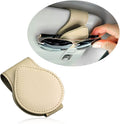 OFBAND Magnetic Sunglass Holder for Car Visor,PU Leather Car Sunglass Holder Organizes Glasses Tickets Cards & Keeps Car Tidy,Universal Car Accessories Interior (Khaki) by OFBAND