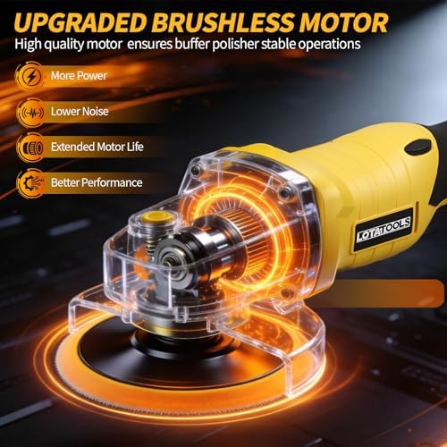 Polisher for Car Detailing to 5500Rpm (Yellow, Upgraded Version) - Image 6