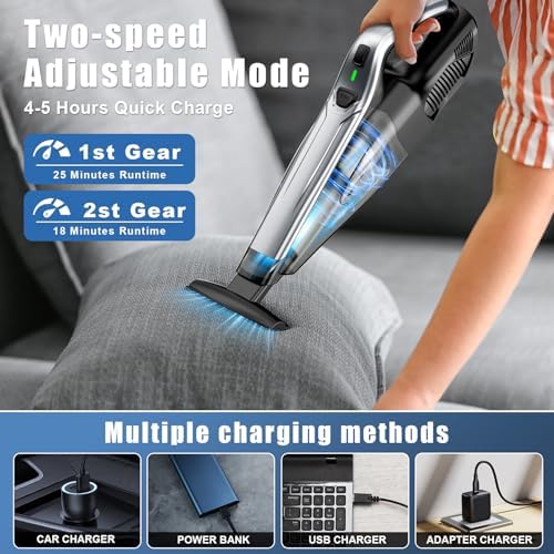 Car Vacuum Handheld Vacuum Cordless: 6-in-1 Portable Mini Vacuum Cleaner - Image 5