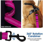 SlowTon Dog Car Seat Belt, 3 in 1 Latch Bar Attachment Dog Safety Seatbelt | Hook Latch Bar& Seatbelt Buckle, Reflective, Heavy Duty Nylon, Durability, Easy of Use, for Travel Riding,FL Pink,27.5" - Image 6