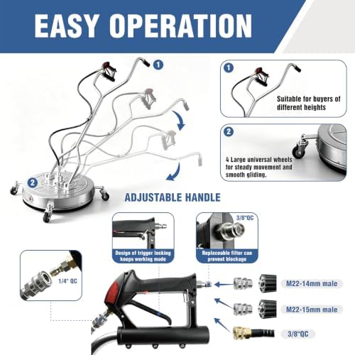 JANZ 24'' Pressure Washer Surface Cleaner with Dual Handle - Image 5