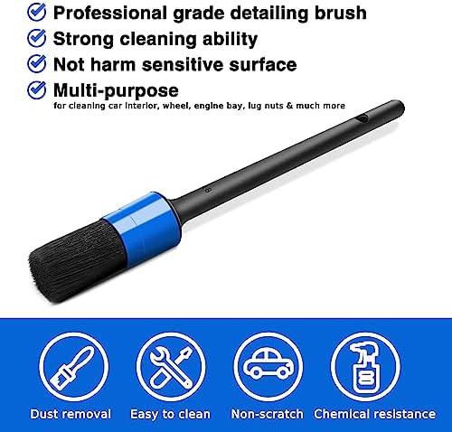 HMPLL 10pcs Detailing Brush Set, Blue - Image 3