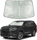 Windshield Sun Shade Custom Fit for 2024-2026 Toyota Grand Highlander, Advanced Diamond-Patterned Heat Shield to Block UV Rays, Foldable Auto Window Visor, Precise Mirror Cutout by Giselia