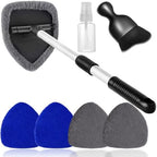 Qydipclin 7pcs Windshield Cleaner Tool Car Window Cleaning Wash Kit with 4 Reusable Microfiber Pads 1 Spray Bottle and Extendable Handle Auto Glass Wiper Kit, Blue&Gray - Image 7