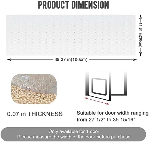Uross Carpet Protector for Pets 3.28FT-Cat Carpet Protector for Doorway, Anti Cat Scratch Plastic Mat, Under Door Cat Scratch Floor Protector Carpet Scratch Stopper - Image 2