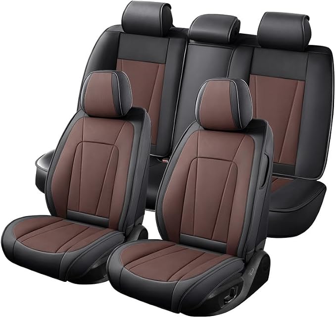 Car Seat Covers Full Set Custom Fit For Kia Niro 2017-2026 ,Black&Brown | Premium Faux Leather, Waterproof, Anti-Slip, Airbag Compatible, Breathable, Car Seat Protectors, 2 Rows 5 Seats - Image 8