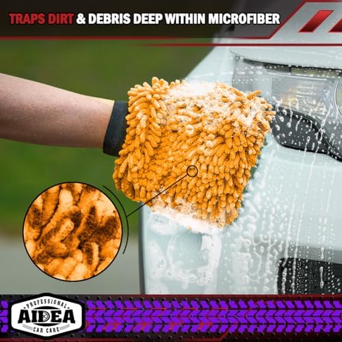 AIDEA Car Wash Mitt Microfiber, 2PK, Car Wash Brush, 7.12''X10.14'' - Image 4