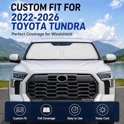 Custom Fit Windshield Sun Shade for Toyota Tundra 2022-2026 - Image 2