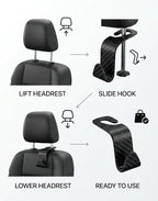 Carbon Fiber Car Seat Headrest Hooks, 4 Pack Car Back Seat Organizer Hooks for Handbags, Purses, Groceries, Coats and Accessories, Universal Vehicle Storage Hanger Hooks for Cars, SUVs and Trucks - Image 4
