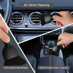 Qydipclin 7pcs Windshield Cleaner Tool Car Window Cleaning Wash Kit with 4 Reusable Microfiber Pads 1 Spray Bottle and Extendable Handle Auto Glass Wiper Kit, Blue&Gray - Image 6