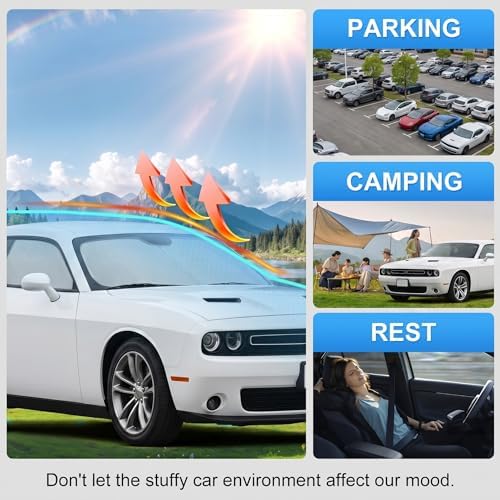 Custom Fit Windshield Sun Shade for Dodge Challenger 2015-2026 - Image 6