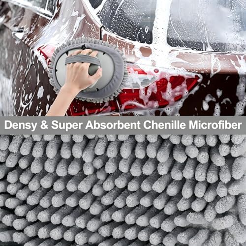 12Pcs Car Wash Kit, 62'' Car Wash Brush with Long Handle Microfiber Carwash Brush Mop Mitt Kit Car Car Washing Supplies Cleaning Kit for Cars RV SUV Truck Boat - Image 6