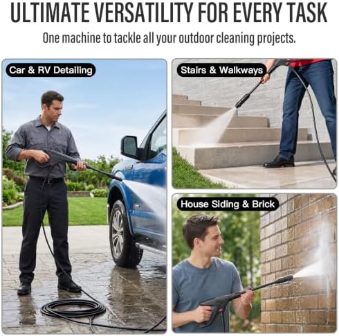 MZK Lightweight Pressure Washer, Portable Power Cleaner with Foam Cannon - Image 4