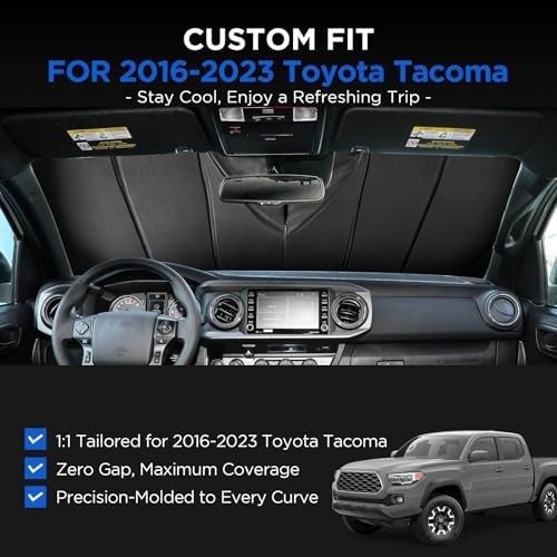 MAIKER OFF ROAD Windshield Sunshade Compatible with Toyota Tacoma 2016-2023 - Image 2