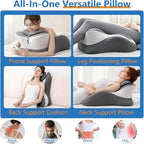27° Ergonomic Prone Pillow, Memory Foam Stomach Lying Cushion with Adjustable Neck Pillow, Contoured Support Pillow for Gaming Reading, Removable Washable Cover,Pink - Image 2