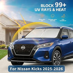 Windshield Sun Shade for Nissan Kicks 2025 2026 Sunshade Front Window Shade Custom Fit Kicks Accessories Sun Visor Foldable Shade Blocks UV Rays Accessories - Image 2
