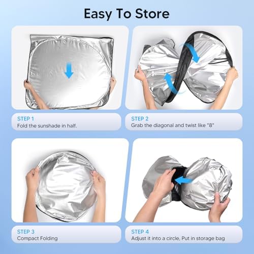 KUST Windshield Sun Shade for 2021 2022 2023 2024 2025 2026 Kia Seltos Custom Fit Window Accessories Shade Sun Visor Protector Foldable Block UV Rays - Image 6