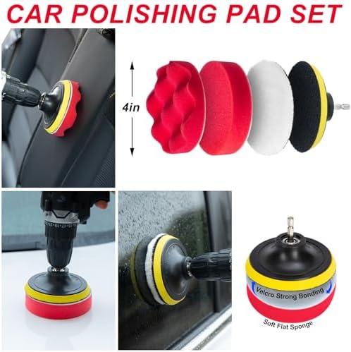 44Pcs Car Wash Cleaning Kit with Detailing Brushes Car Vacuum Drill Brush Set Collapsible Bucket Windshield Cleaning Tool Tire Brush Towels Complete Interior Exterior Detailing Set for Car - Image 4
