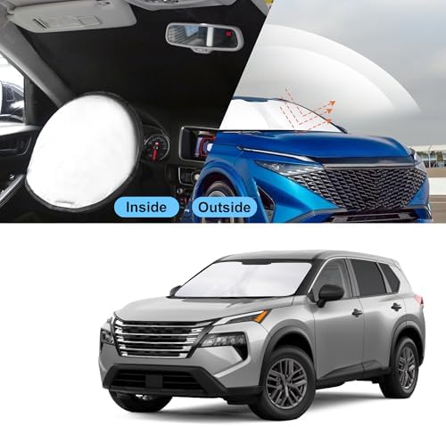TINGLU Sun Shade for Nissan Rogue 3rd Gen.2021-2024 2025 2026(Not for Rogue Sport) Accessories Windshield Sun Shade Window Shade UV Rays Protection Sun Visor Cover - Image 6