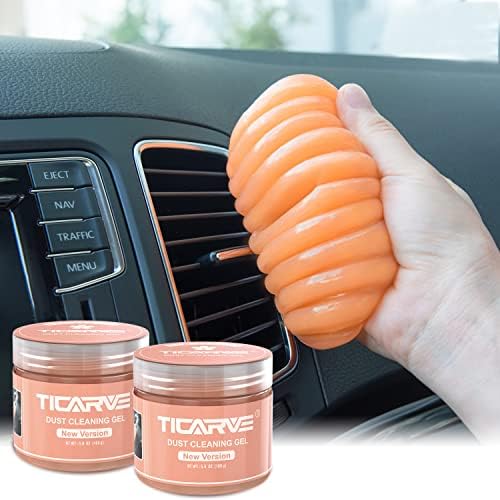 TICARVE 2Pack New Cleaning Gel Detail Putty Car Gel Auto Detailing Tools Car Interior Cleaner Car Cleaning Slime Car Assecories Keyboard Cleaner Orange (320g/11.2oz) by TICARVE