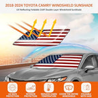 Bestview American Flag Windshield Sunshade for 2018-2024 Toyota Camry,Custom Fit Foldable Front Window Sunshade Sun Visor Accessories Protector Block UV Rays Heat, Keep Your Car Cooler - Image 3
