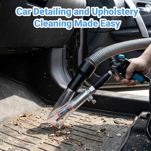 Car Interior Cleaning Gun with 2-in-1 Air Blower Attachments, Detailing Brush and Swivel Connector – for Car Seats, Carpets, Dashboards, Floor Mats, Air Vents, Pet Hair Removal and Rapid Drying - Image 7