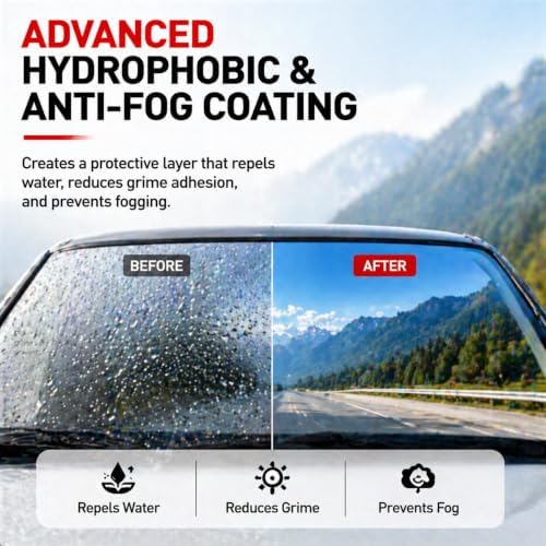 Oil Film Cleaning Brush for Windshield, Clear Vision Glass Cleaner(Red) - Image 3