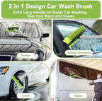 2 Pack Car Wash Brush with 62" Long Handle for Exterior Truck, RV, Boat - Image 3