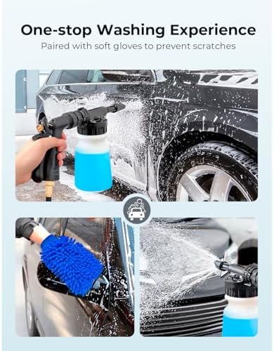 ARTIPOLY Car Wash Foam Gun + Microfiber Wash Mitt - Car Foam Sprayer - Foam Cannon for Hose - Spray Foam Gun Cleaner - Snow Foam Blaster for Cars, Boats, RVs, Foam Cannon Connects to Any Garden Hose - Image 6
